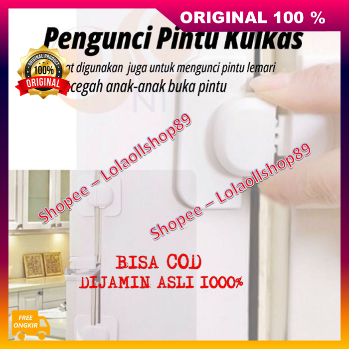 BELI 1 GRATIS 1 Pengaman Pintu Kulkas Serbaguna Kunci Pengaman Pintu Lemari Es Kulkas Laci Anak Baby