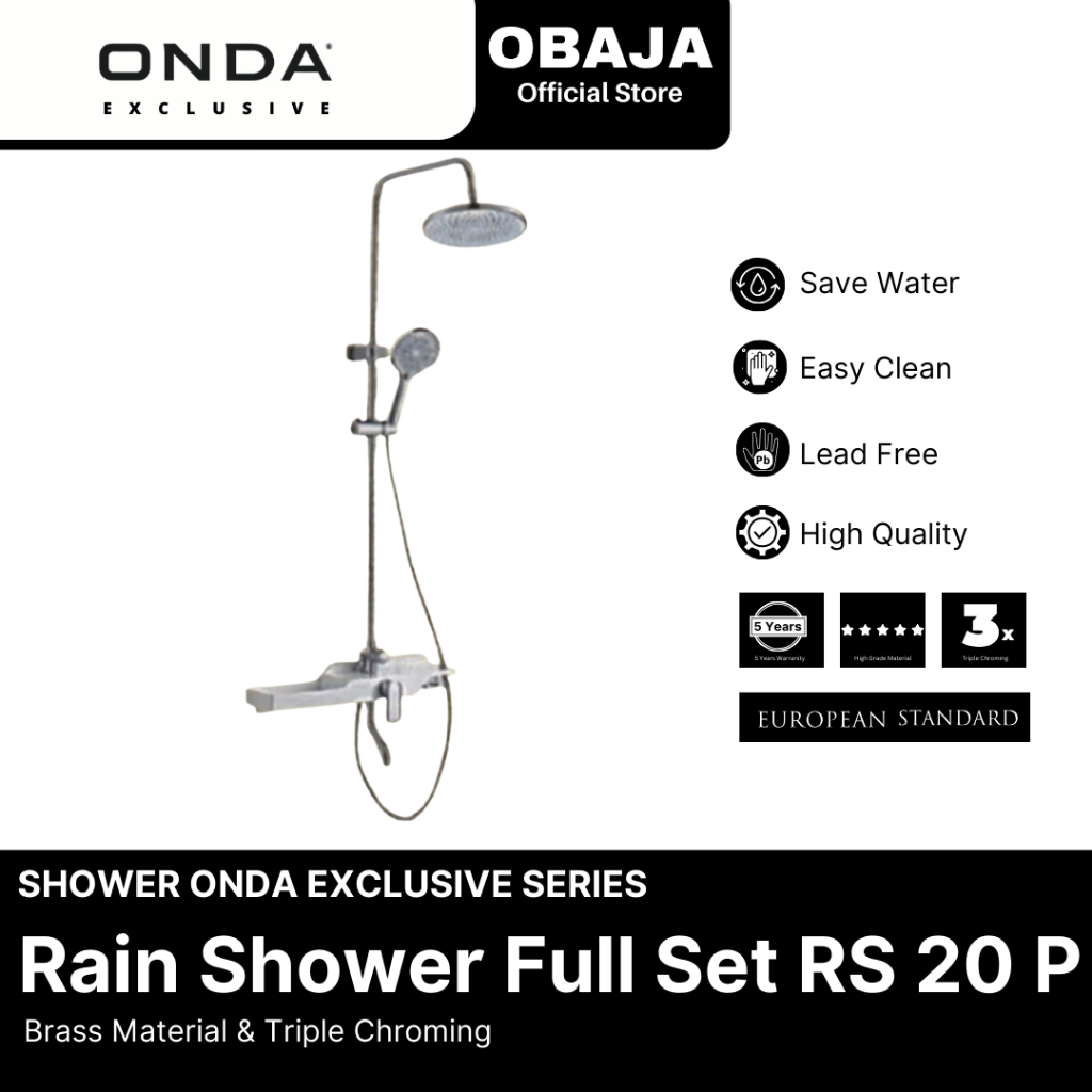 Onda Exclusive Rain Shower Full Set RS 20 P Onda Exclusive/Satu Set Mixed Rain Shower