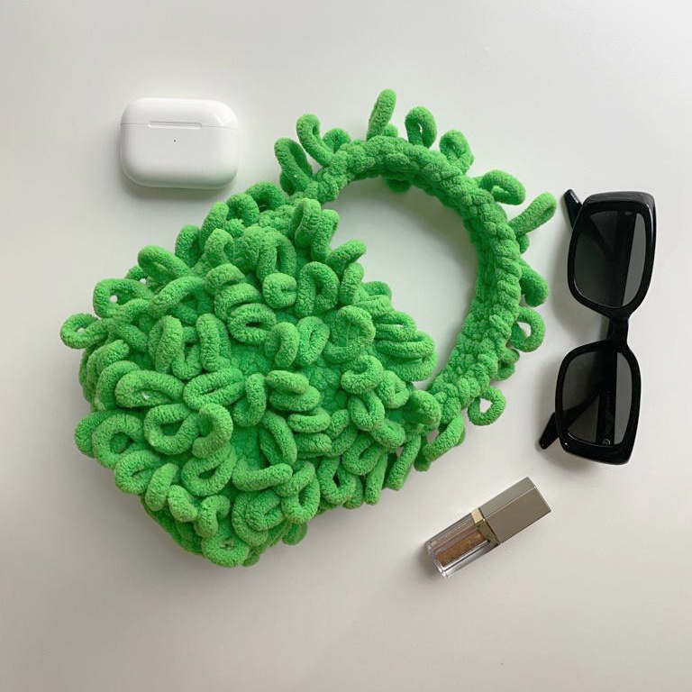 Loops Goods - Mini Chunky Loop Bag - Green|Tas Rajut Wanita handmade|