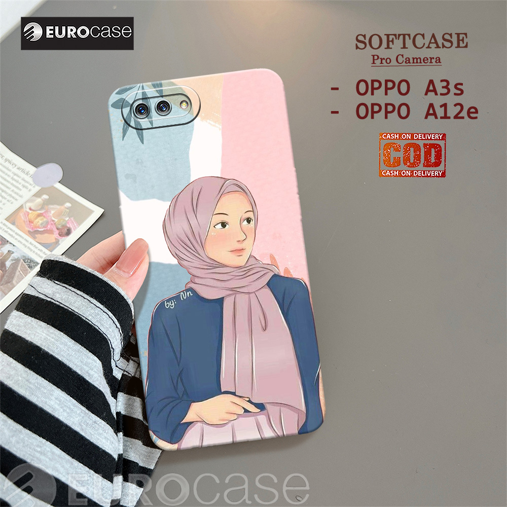 Casing Hp Oppo A3S / Oppo A12E - Fashion Case Hijab - Soft Case Hp Oppo A3S / Oppo A12E - Kesing Hp 