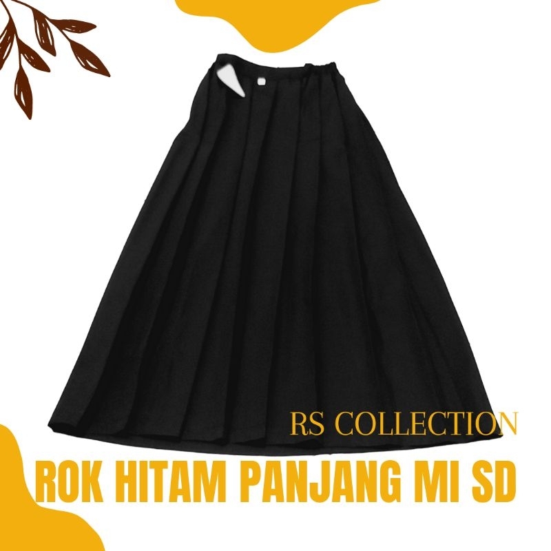 Rok Sekolah Panjang Hitam SD MI anak Perempuan/Rok Hitam Panjang Sekolah SD MI Madrasah Perempuan
