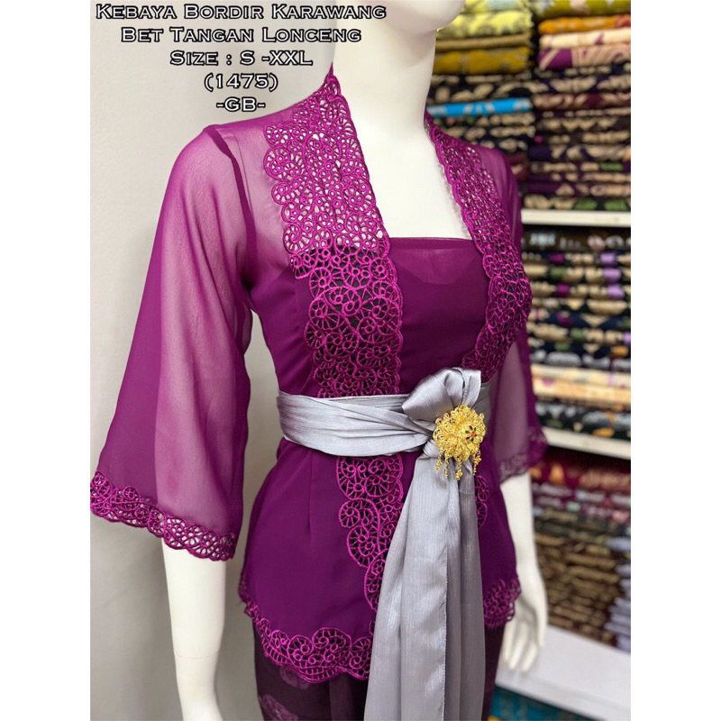 WKB || Kebaya jadi bordir motif kerawang terbaru || kebaya jadi bordir tangan lonceng || Kebaya jadi