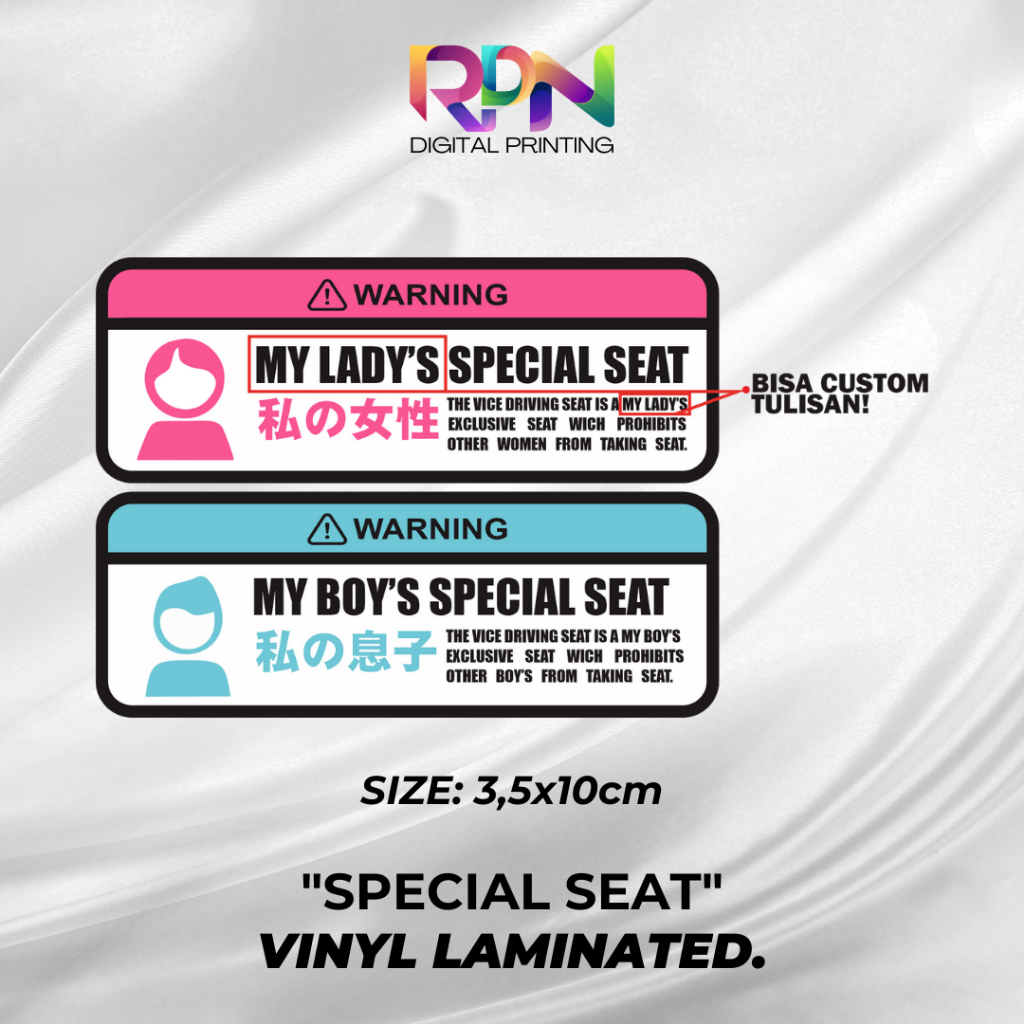 

STIKER/STICKER PRINTING PRINCUTT SPECIAL SEAT VIRALL HITSS