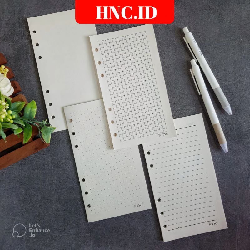 

Loose Leaf A6 Refill Binder 6 Lubang/Hole Bahan Bookpaper Cream