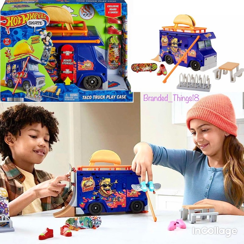 Hot Wheels Taco Truck Play Case Skate Board Shoes Playset Monster Trucks Fire Through 5 Alarm Truck 