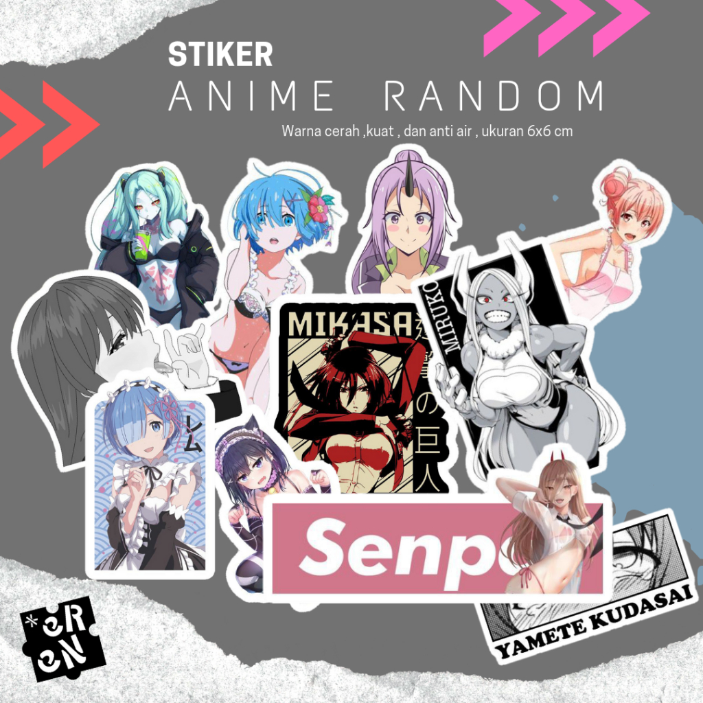 

STIKER ANIMASI ANIME ANTI AIR ISI 100 PCS PREMIUM