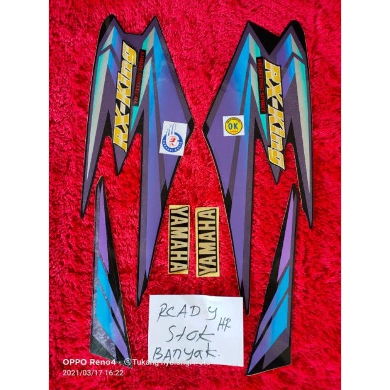 Lis Stiker striping RX king 2002 hitam ungu lengkap seperti di gambar