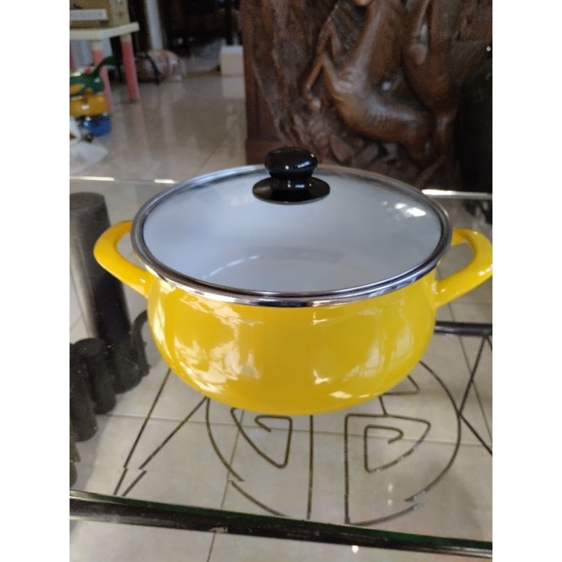 PANCI ENAMEL WARNA 24CM / PANCI KUNING / PANCI UNGU / PANCI HIJAU / PANCI BIRU