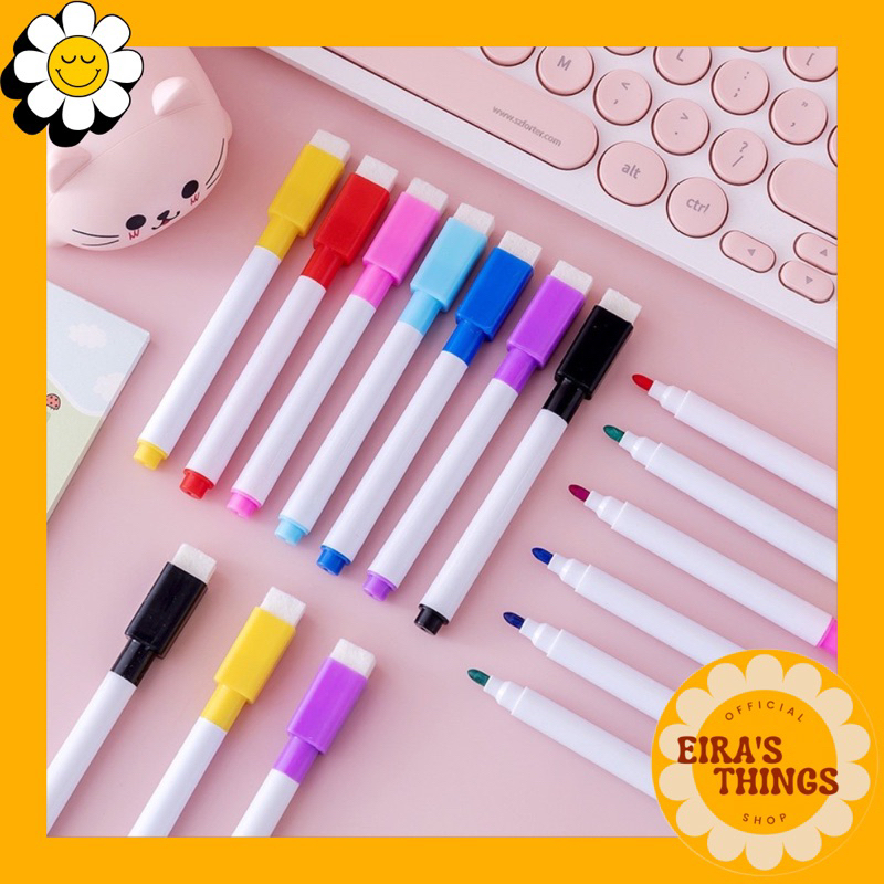 

Spidol Mini Wipe and Clean Papan Tulis White Board Dengan Penghapus / Spidol Warna Warni Kecil