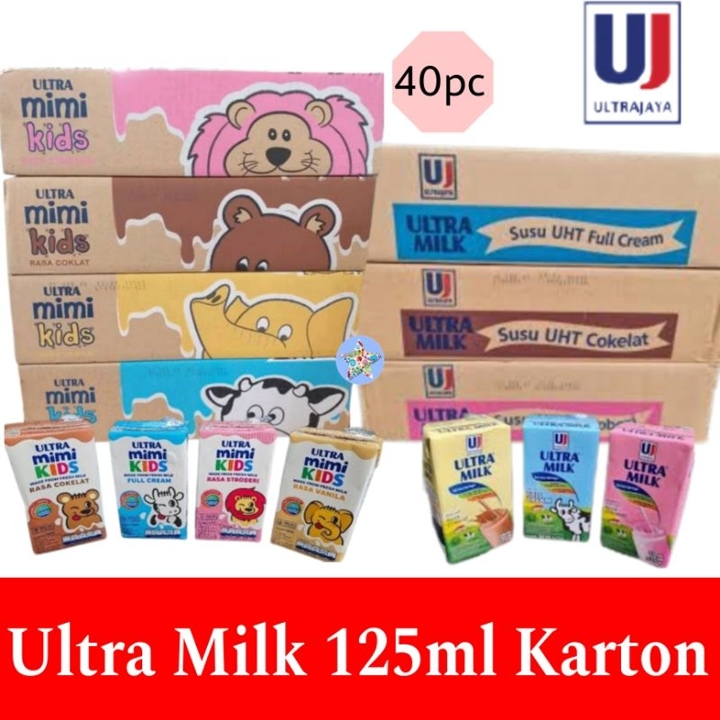 

Ultra milk mimi karton Coklat/Strawberry 125 ml isi 40 pcs