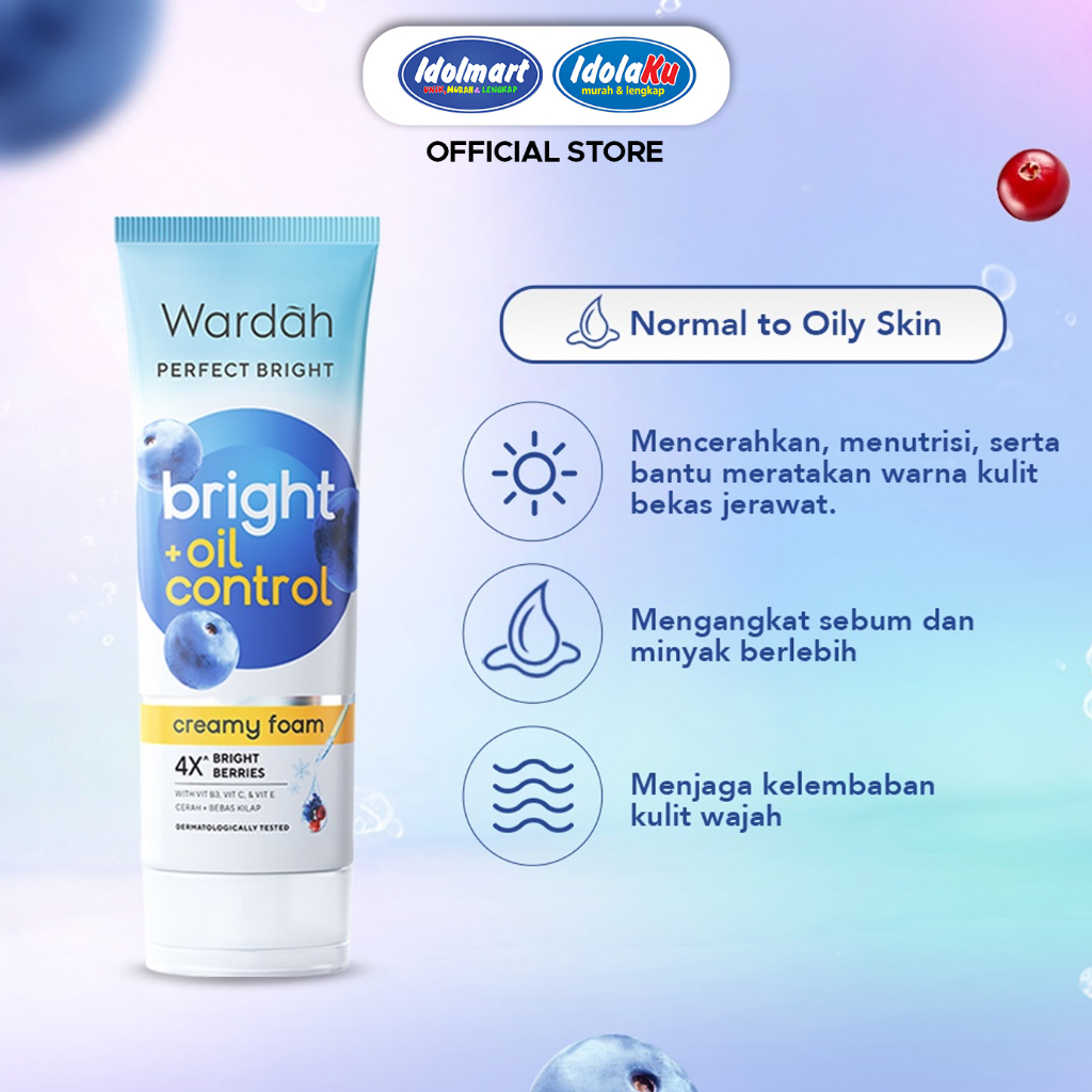 Wardah Perfect Bright Creamy Foam Bright + Oil Control Sabun Muka
