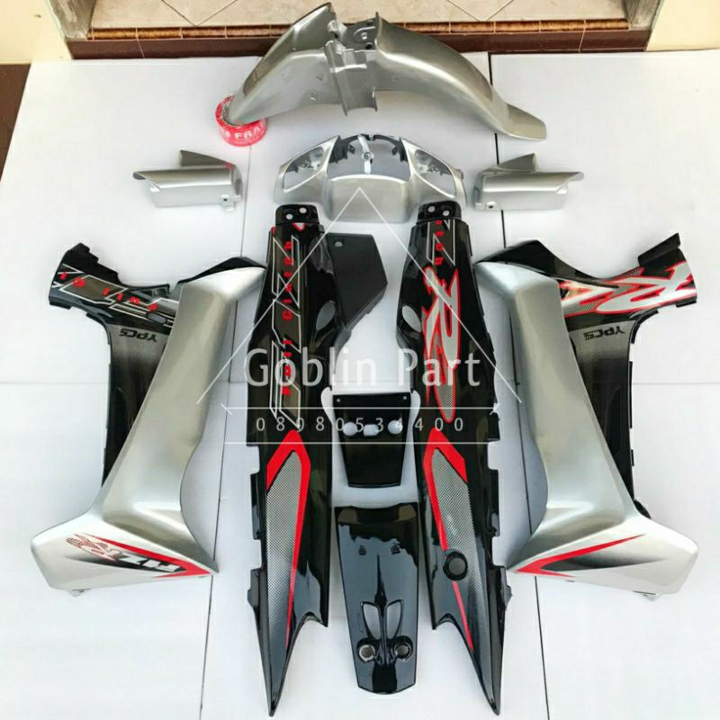 Cover Body Fullset Halus FizR F1zr Fullcluth Hitam Silver Cover Body Yamaha Fizr F1zr