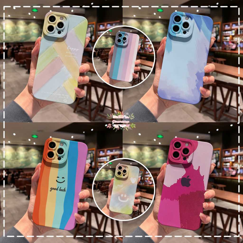 CUSTOM SOFT CASE CASING SILIKON TPU SOFTCASE PROCAMERA MACARON CUSTOM RAINBOW PASTEL FOR OPPO VIVO S
