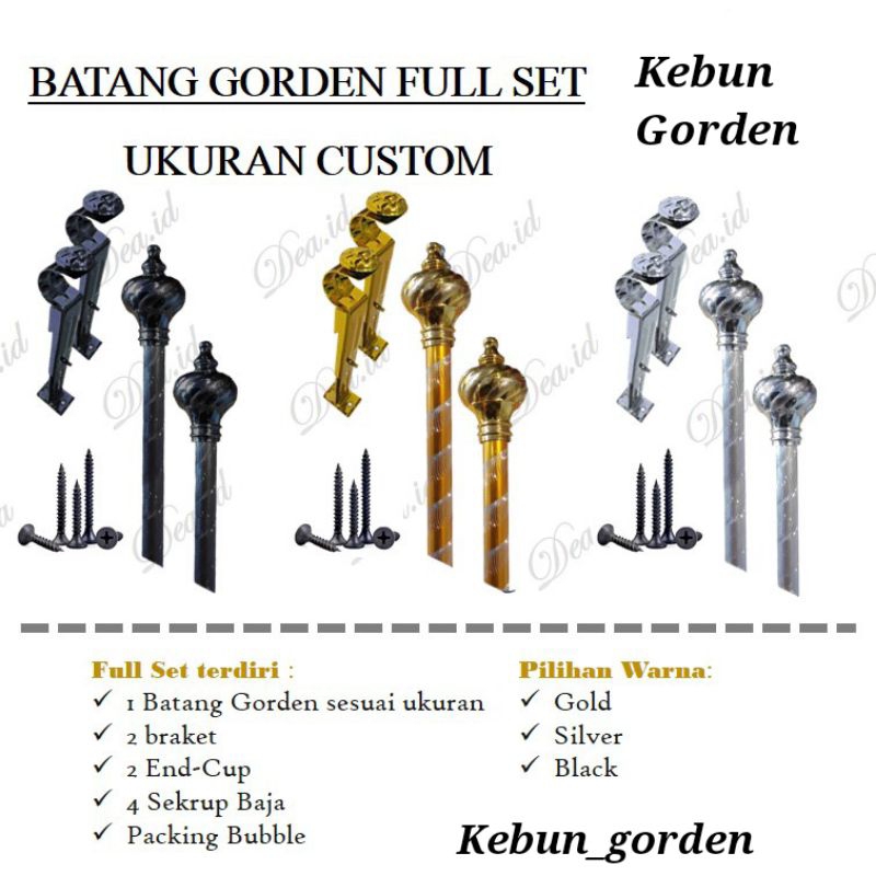 [GROSIR] TERLARIS BESI GORDEN/ BATANG GORDEN, ROLLET GORDEN, TIANG GORDEN, PIPA GORDEN, PENYANGGA GO