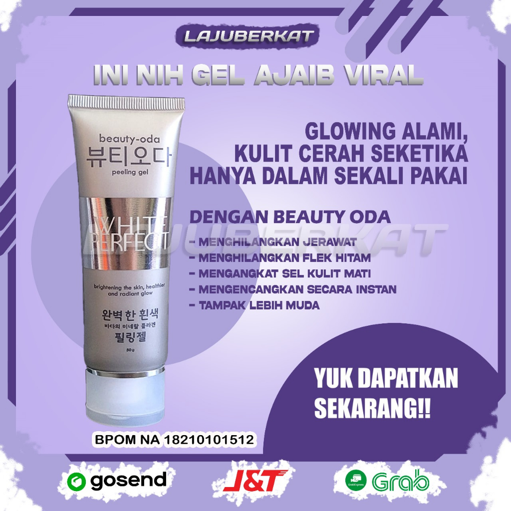 Beauty Oda Peeling Gel Salmon DNA Mengangkat Sel Kulit Mati Peel Scrub Wajah Peeling Collagen Memuda