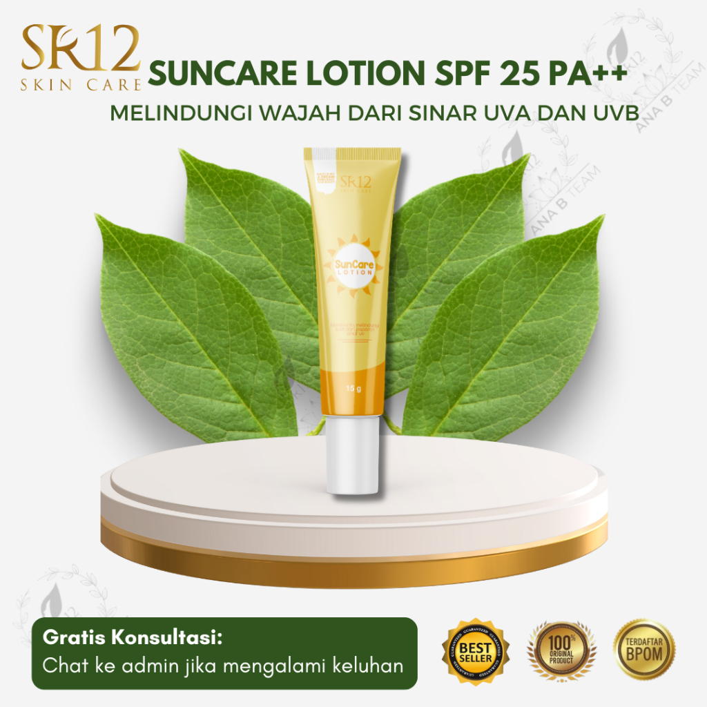 SUNCARE LOTION SR12 SPF 25 PA++ - Sunscreen Sunblock Wajah Untuk Perlindungan Sinar UVA dan UVB / Me