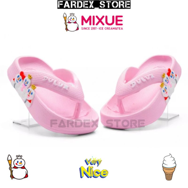 Sandal Jepit Anak Cewek Mixue 24-29 Sendal Jepit Anak Perempuan Motif Mixue Sandal Mixue Dulux Mixue
