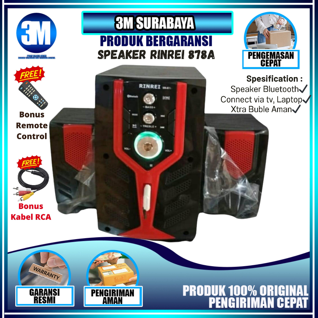 SPEAKER MULTIMEDIA BLUETOOTH RINREI 878A GARANSI RESMI | SPEAKER MULTIMEDIA BLUETOOTH RINREI 878 A O