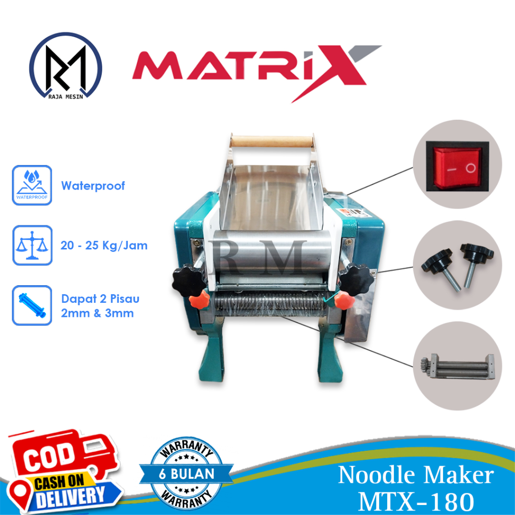Mesin Giling Mie / Noodle Maker Matrix MTX-180 / MTX-180S + Packing Kayu