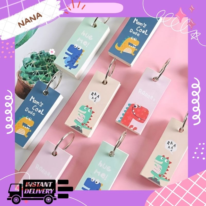 GANTUNGAN MEMO MINI /NOTE BOOK RING KECIL BUKU CATATAN MINI MOTIF LUCU