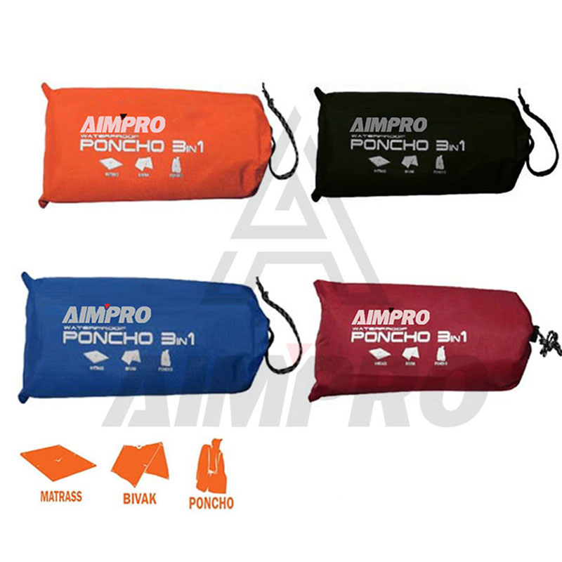 Jas Hujan Ponco 3 In 1 Waterproof Multifungsi Matras Flysheet Bivak