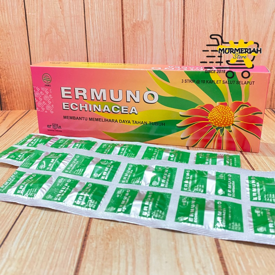 ERMUNO STRIP 10 Kaplet ECHINACEA 250 mg - Untuk Daya Tahan Tubuh