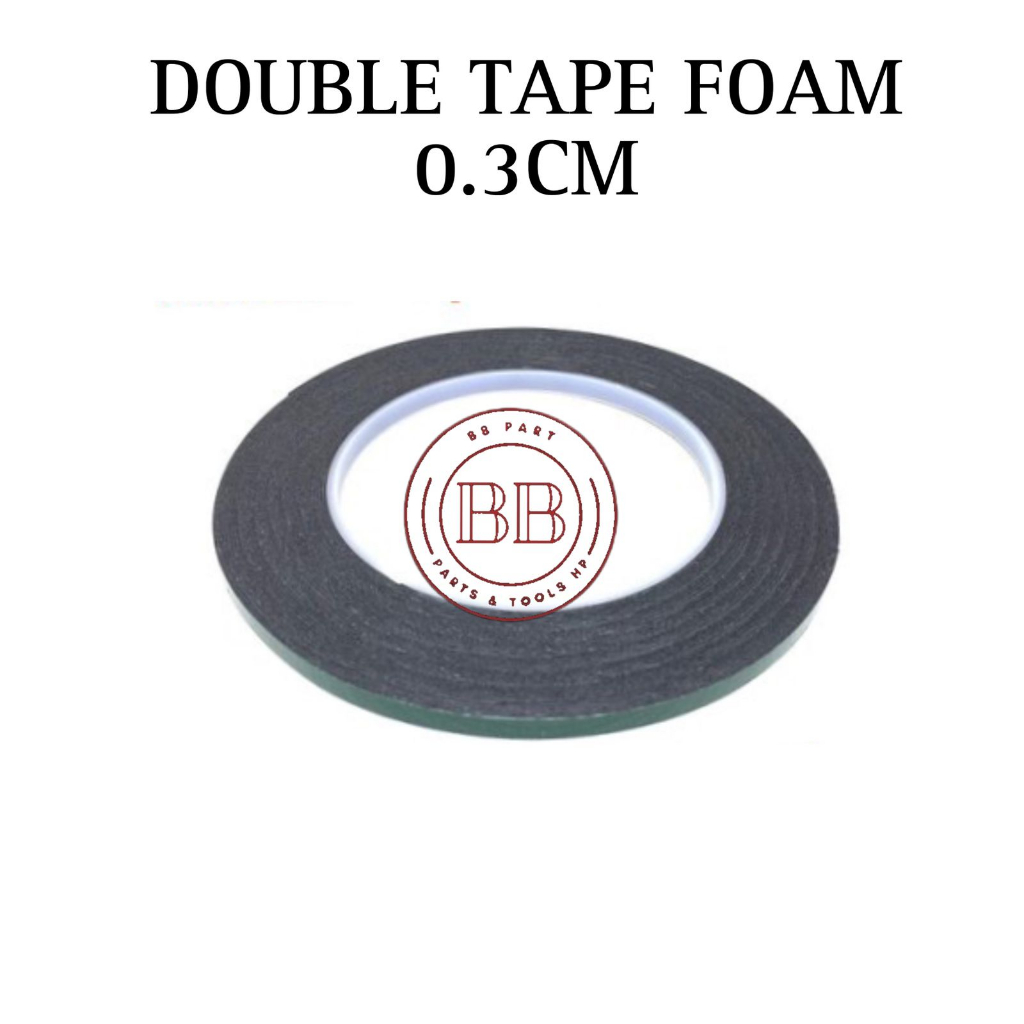Foam Busa Double Tape Lebar 0.3cm 0.5cm 3mm 5mm - Lem Adhesive Dobel Tip Doble Tep 3cm 5cm