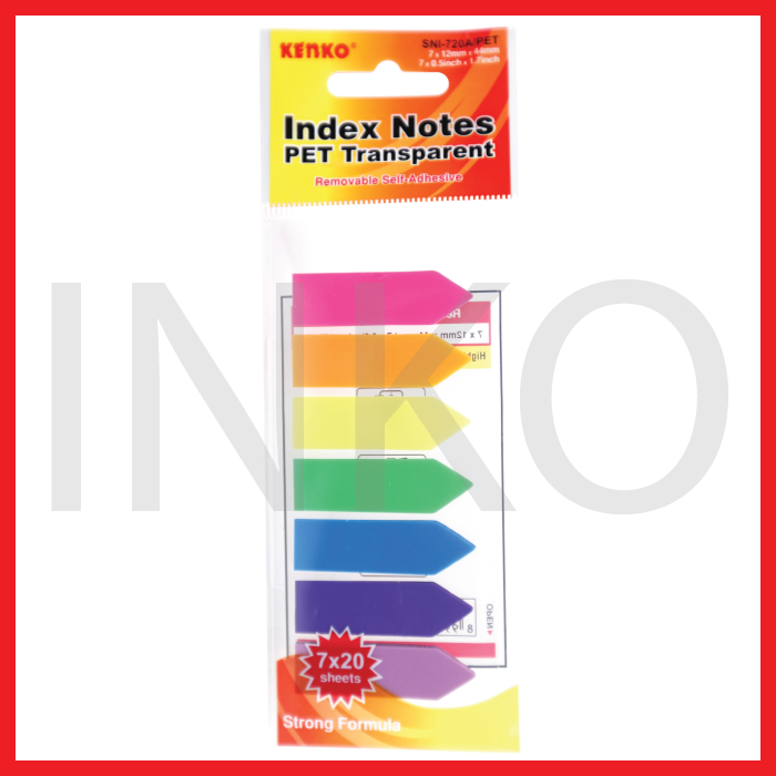 

KENKO INDEX NOTES PET TRANSPARENT 7X20SHEETS