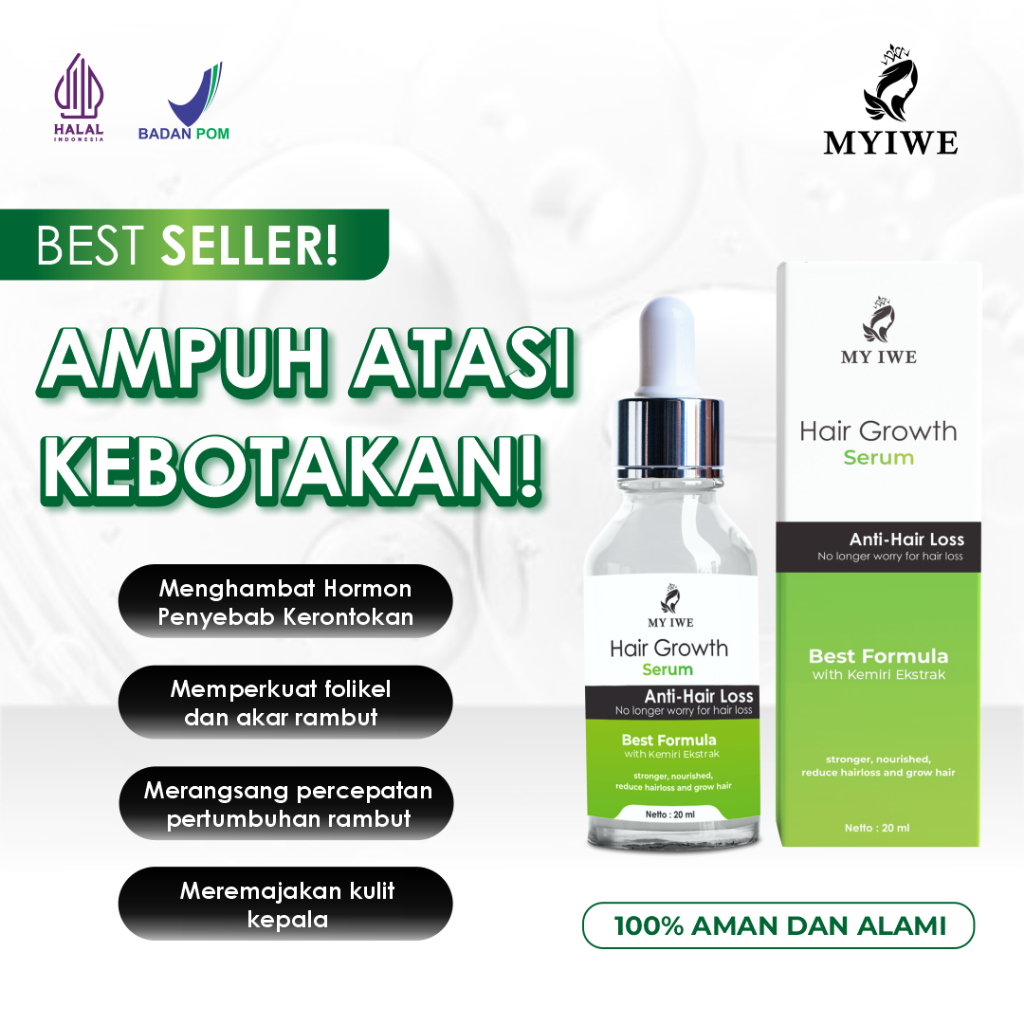 Myiwe Hair Growth Serum Penumbuh Rambut Botak dan Cegah Rontok