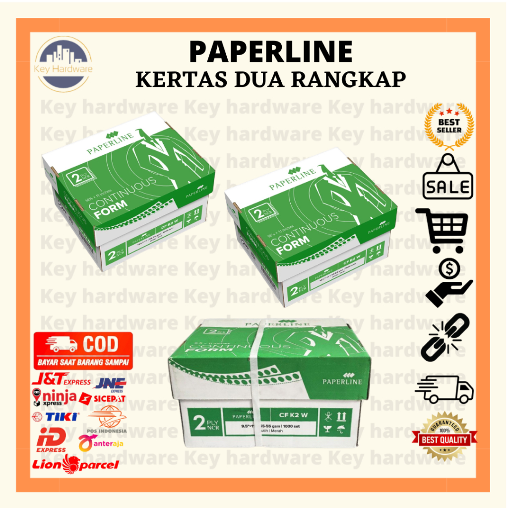 

PAPERLINE Cont Form 9 1/2 x 11 : 2 Ply (K2 : 2) PRS Kertas Komputer 2Rangkap Putih Merah 500set