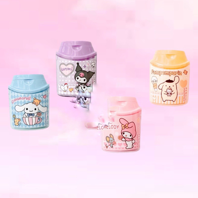 

rautan pensil motif karakter sanrio kuromi pompurin Cinamoroll my melody lucu murah pencil sharpener imut