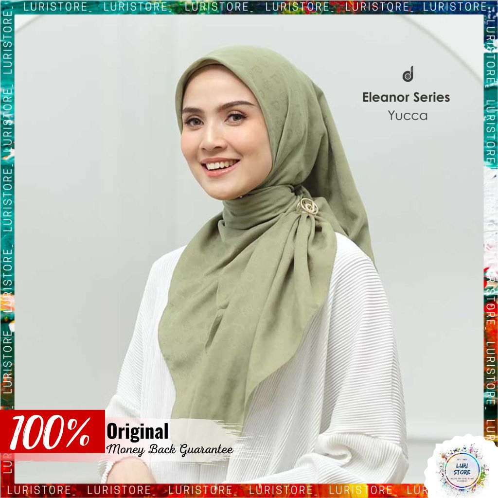 DEENAY POLOS ORI ELEANOR YUCCA Kerudung Jilbab Hijab Voal Segi Empat Segiempat Terbaru Premium