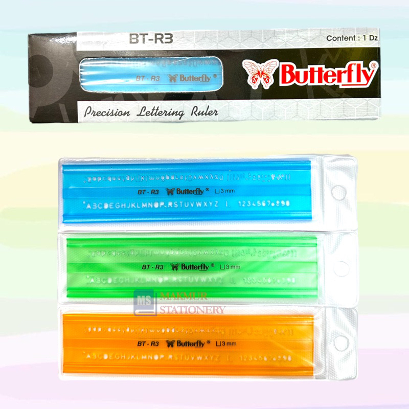 

Penggaris Plastik/Mistar Plastik Huruf Butterfly BT R3