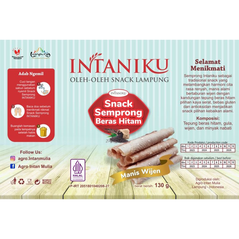 

semprong tepung beras hitam free gluten