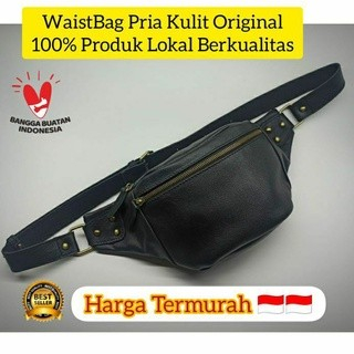 Waistbag Kulit Sapi Asli Premium - Tas Waistbag Pria Kulit Asli