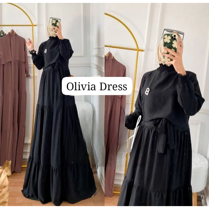 Dress wanita olivia dres bahan crinkle airflow dres kekinian terbaru termurah trendy 2023