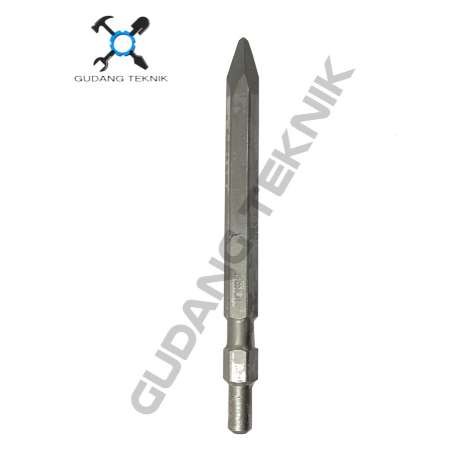 HEX PLUS 280mm Mata Bor Beton HEX PLUS Gepeng Flat Runcing Chisel 2436-001 HASSTON PROHEX / Mata Bobok Beton Point Lancip 2436-005 HASSTON PROHEX