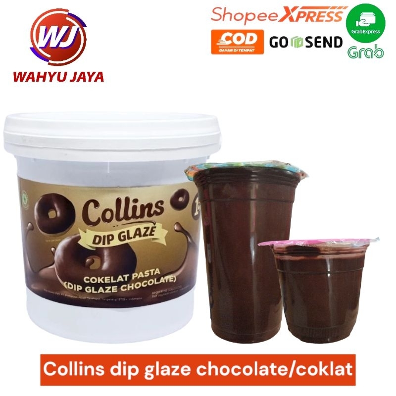 

Collins dip glaze chocolate/coklat 250gram-500gram