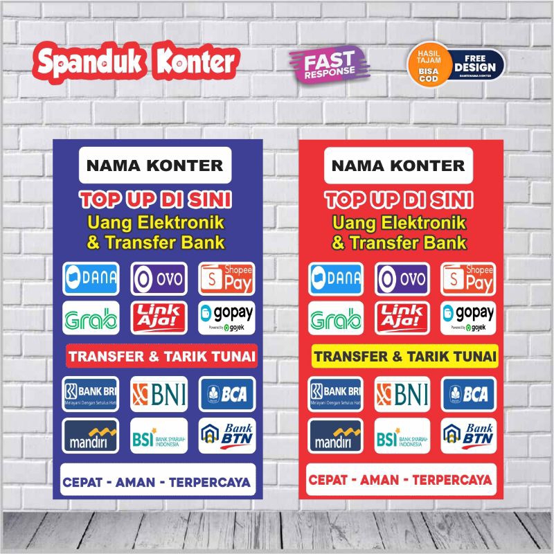 Spanduk konter pulsa konter topup ewalet