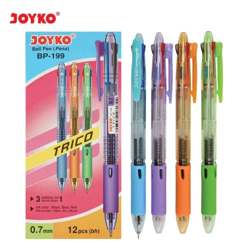 

Joyko Pulpen BP-199 Trico - Pulpen 3 Warna