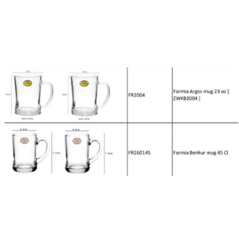 Formia Argos Mug 23oz(680ml) dan Benhur Mug 45cl(450ml) / Gelas Gagang / Mug Minum