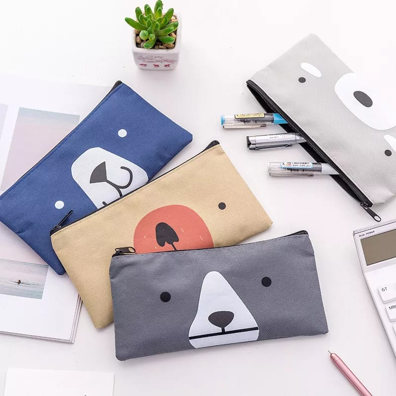 

( Wrsr27 ) TEMPAT PENSIL PULPEN KAIN KANVAS KARAKTER WAJAH HEWAN UCU BANGET SERBAGUNA MOTIF ANIMAL KOTAK PENSIL CASE