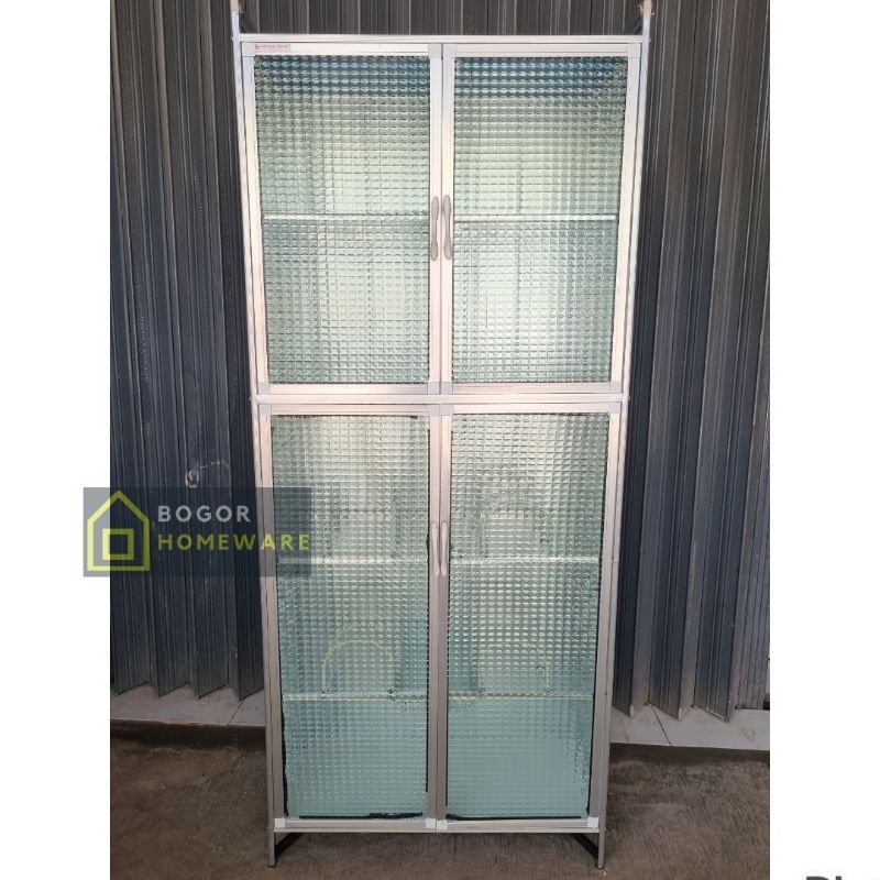 (KHUSUS BOGOR) RAK PIRING FULL KACA 2 PINTU BAWAH KERAMIK
