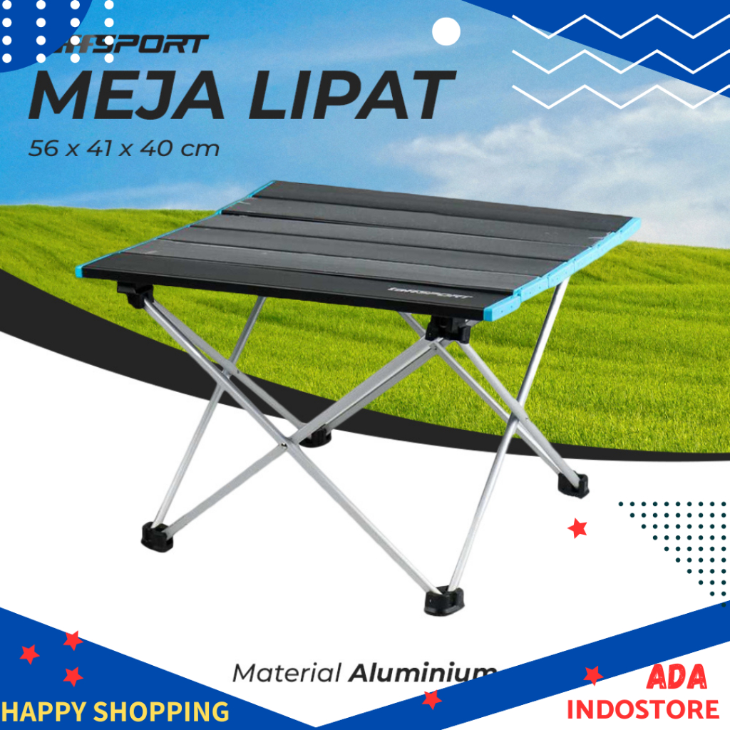 Meja Lipat Piknik Foldable Portable Aluminium Table 56 x41 x40 cm