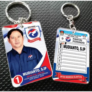 

Custom Gantungan Kunci Akrilik Partai Pemilu Pilkada Caleg DPR / DPRD
