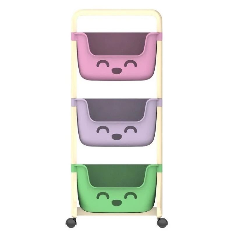 Rak Smile Roda Susun 3 / Rak Salon / Tempat Penyimpanan Serbaguna