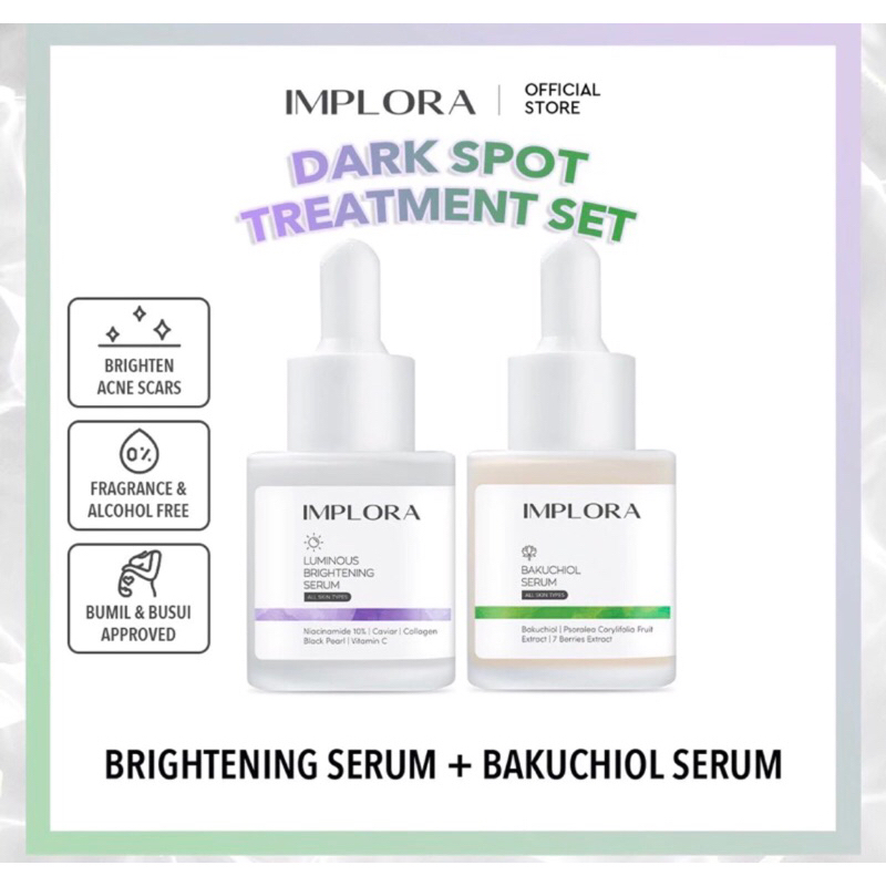 [READY STOCK] Implora Face Serum Dark Spot Treatment set / Paket Serum Combi untuk mencerahkan wajah