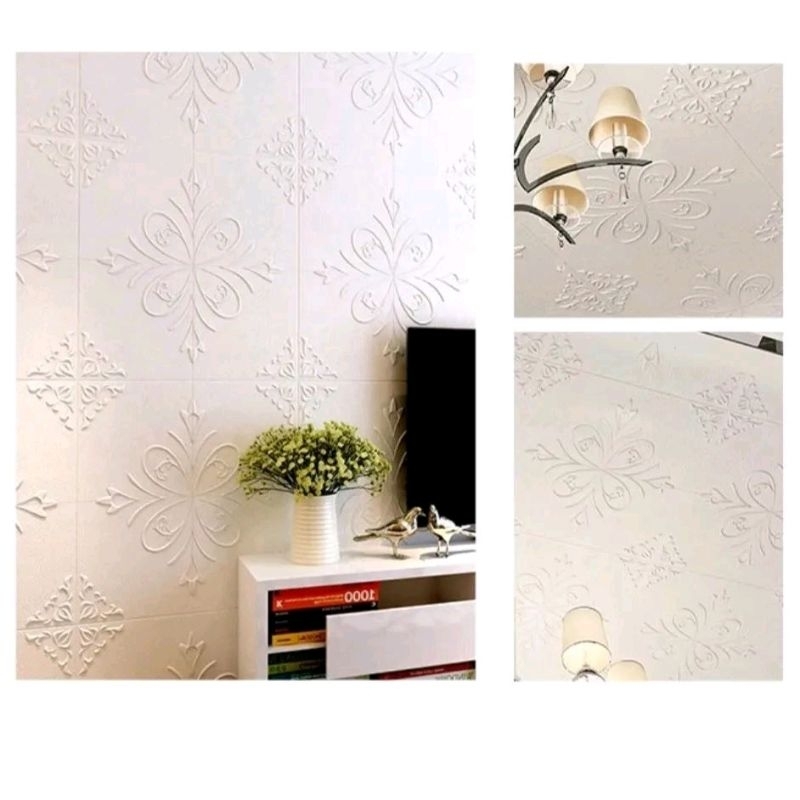 wallpaper foam plafon dan dinding premium permukaan timbul motif batik persia