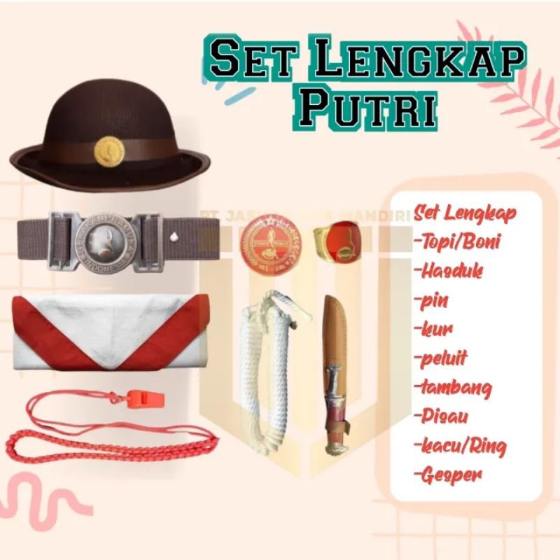 set lengkap atribut Pramuka pramukaan anak putri perempuan siaga penegak penggalang SD SMP / set len