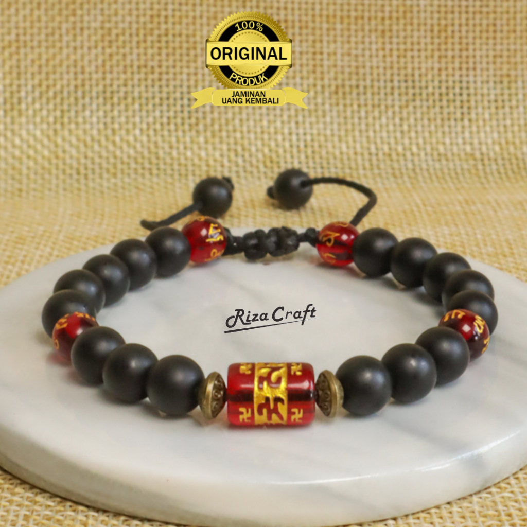 MOWO BRACELET Gelang Batu Alam Kristal Hitam ASLI Kalimantan Pria Wanita Cowok Cewek Keren by Rizacr